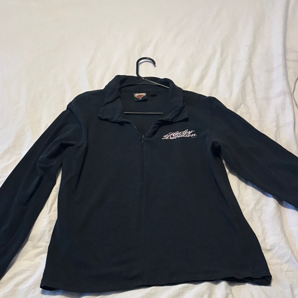 Harley-Davidson Black Zip-Up Shirt